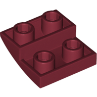 Lego destička 2x2 půl oblouku zakulacená hladká invertovaná, tmavě červená (6223906)